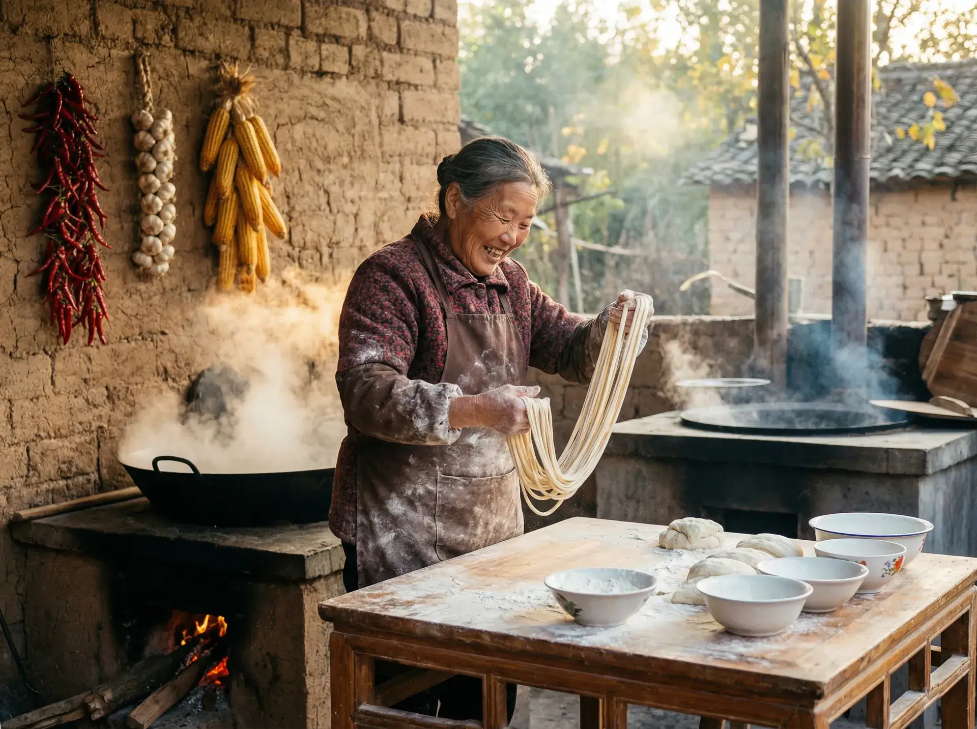 农家大嫂手擀面 - 名侦探学院6 乡村美食